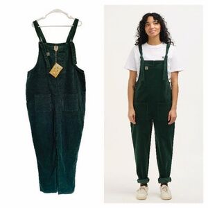LUCY & YAK Original Organic Corduroy Dungaree Overall Posy Green Size 12L NWT